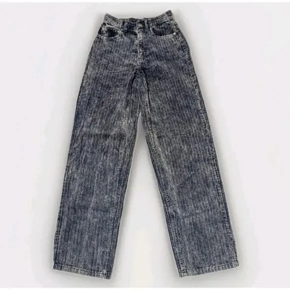 BDG Urban Outfitters High Rise Baggy Blue Jeans Corduroy Wide Leg Y2K Size 24 - Picture 3 of 8